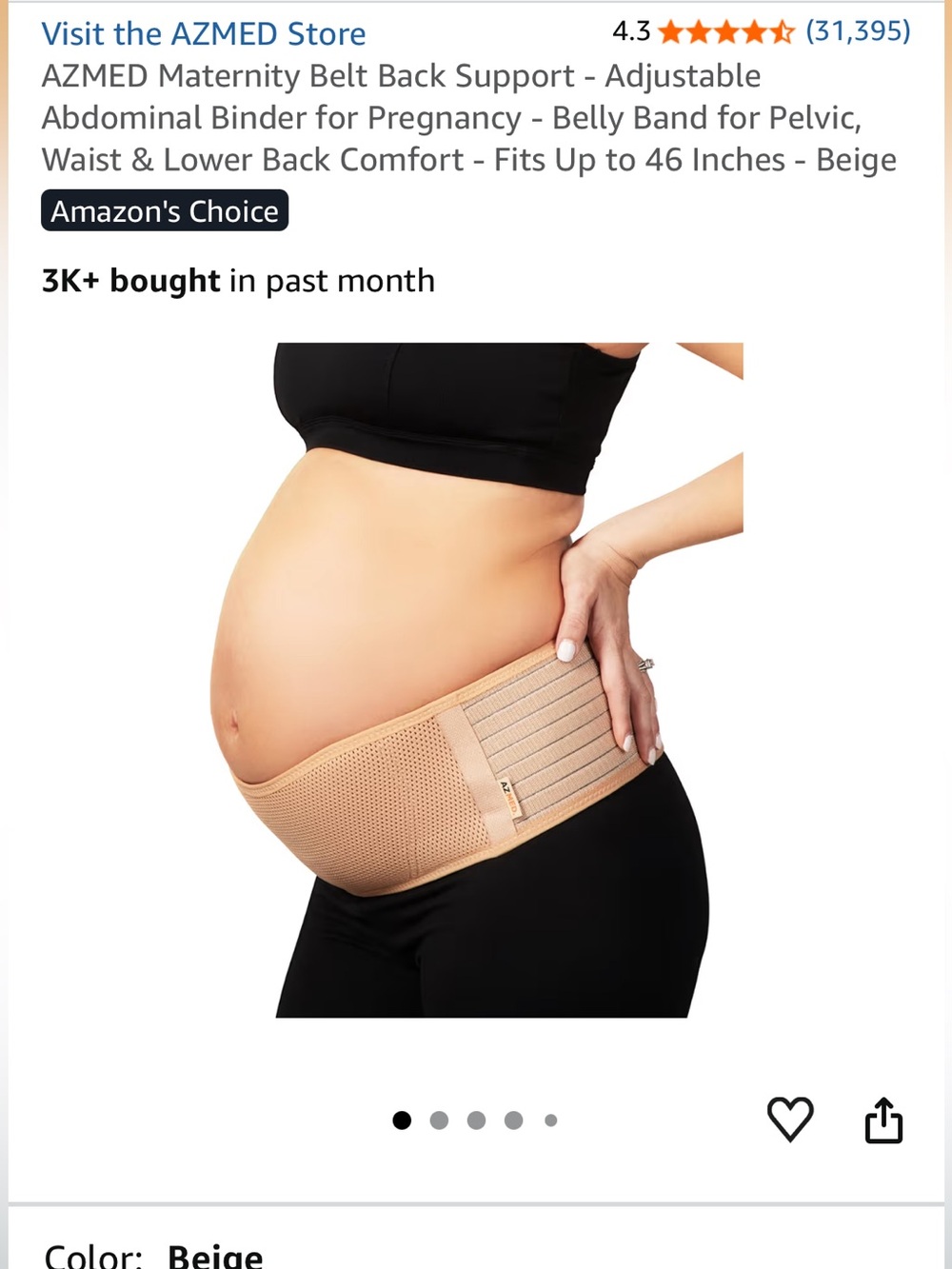 Neutral Beige Maternity Belly Band
